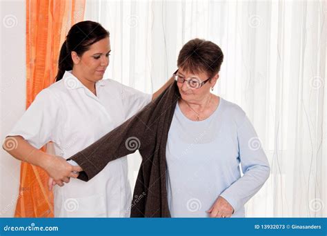 nurse  aged care   elderly  nursing stock image image  assisted department