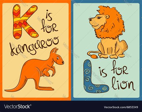 children alphabet  funny animals kangaroo vector image