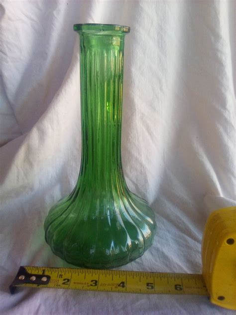 Mid Century E O Brody Green Glass Vase Etsy