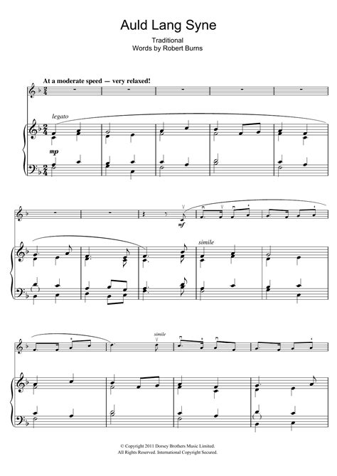 traditional auld lang syne  stantons sheet
