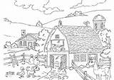 Bauernhof Ferme Colorear Para Granja Coloriage Dibujo Malvorlage Coloring Fargelegge Farm Boerderij Kleurplaat Bilde Gård Ausmalbilder La Imágenes Grande Zum sketch template