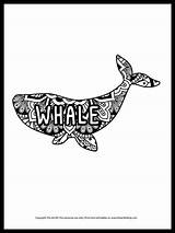 Coloring Mandala Whale Printable Pages sketch template