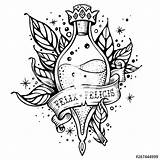 Potion Potions Felix Felicis Hogwarts Tatouage Flask Magique Dxf Eps Flacon Magie sketch template