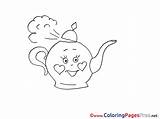 Colouring Kettle Printable Cup Coloring Sheet Title sketch template