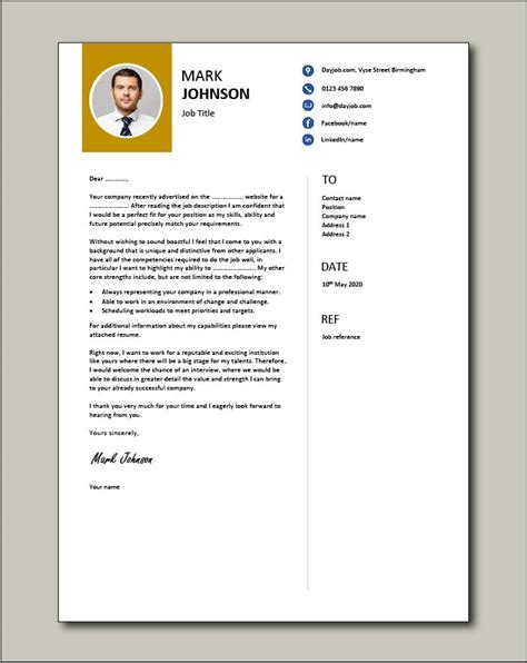 cover letter examples page  templates modern