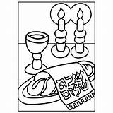 Shabbat Candles Challah sketch template