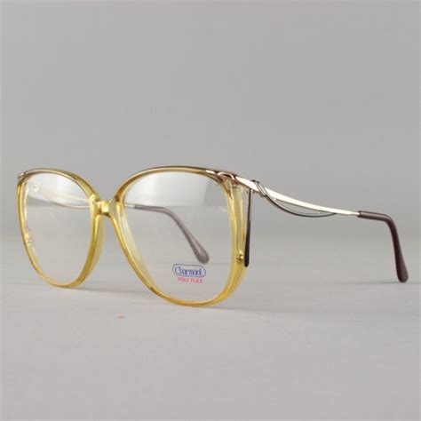 1980s vintage oversized 80s eyeglasses clear brown etsy