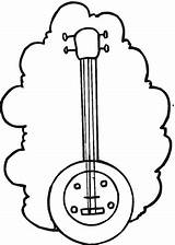 Banjo Coloring Guitar sketch template