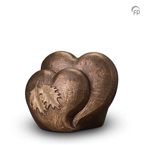 keramische art urn duo hart herfstbladeren urnencenter