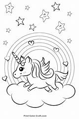 Unicorn Coloring Rainbow Pages Cute Hearts Print Printable Colorful Girls Color Kids Easy Adults Colouring Animal Heart Sheet Sheets Printcolorcraft sketch template