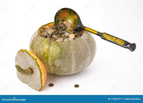 pumpkin  money stock image image  horizontally