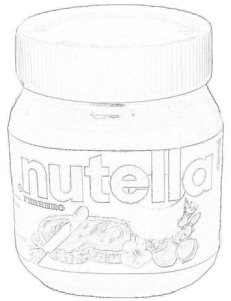 nutella jar drawing sketch coloring page