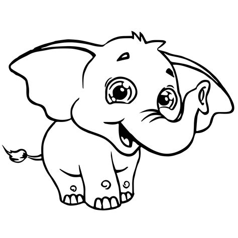 cartoon elephant coloring pages