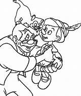 Pinocchio Gepetto Figaro Wecoloringpage sketch template