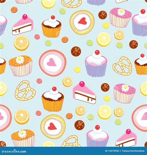 pattern  cakes  pastries stock vector illustration  dinner