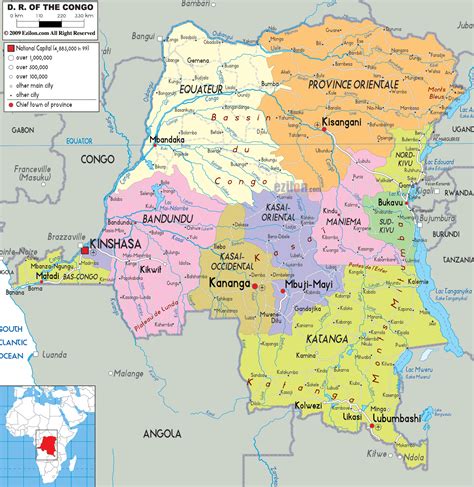 Detailed Political Map Of Democratic Republic Of Congo