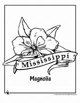 Mississippi Coloring Pages Flower State Tennessee Vols Kids Printable Color Flag Print Embroidery Getcolorings Divyajanani Tattoos sketch template