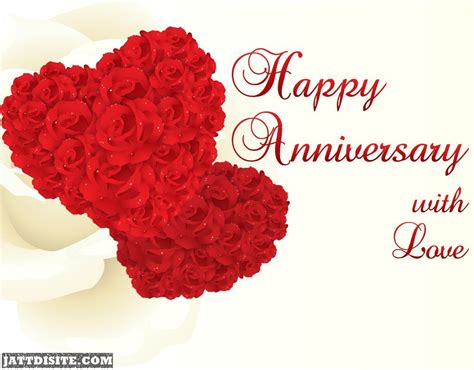 lovely red rose hearts happy anniversary  love jattdisitecom