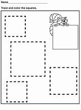 Tracing Square Preschool Shapes Pages Coloring Worksheets Shape Worksheet Printable Preschoolers Kindergarten Squares Activity Activities Kids Print Color Google Templates sketch template