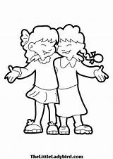 Coloring Pages Friendship Friend Friends Two Girls Print Girl Kids Getdrawings Printable Color sketch template