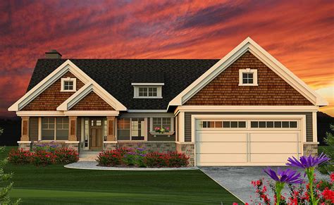 bed craftsman ranch home plan ah architectural designs house plans