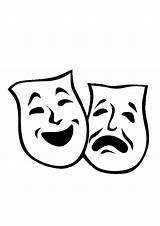 Drama Coloring Masks Pages Theatre Printable Gif Symbol sketch template