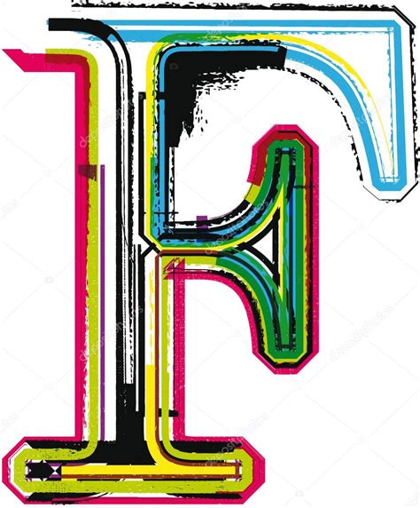 colorful grunge letter  stock vector image  caroas