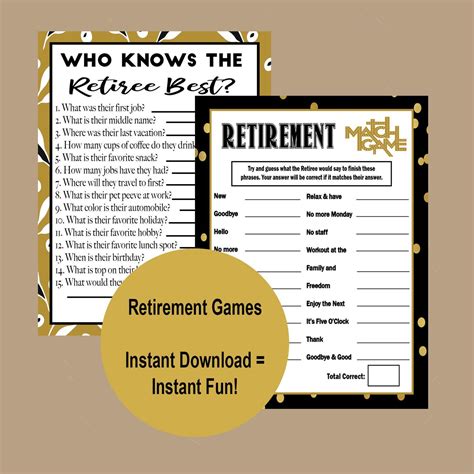 printable retirement party games customize  print
