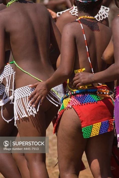 Zulu Girls In Traditional Dress At The Zulu Reed Dance