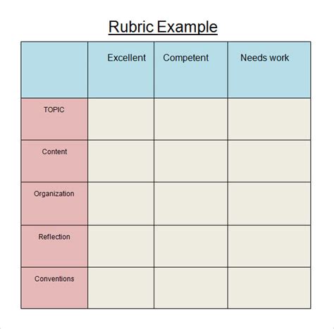 blank rubric template    documents   word