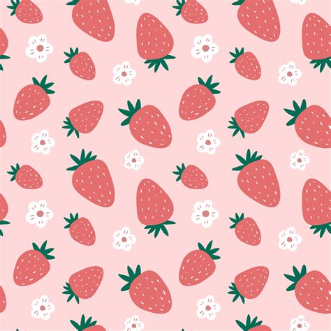 cute strawberry seamless pattern  vector art  vecteezy