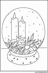 Kerze Malvorlagen Malvorlage Ausmalbild Ausdrucken Schneekugel Adventszeit Drucken Krippe Glocke Nikolaus Sankt sketch template