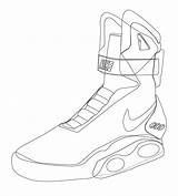 Nike Air Mag Drawing Mags Coloring Shoes Sketch Pages Drawings Template Paintingvalley sketch template