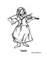 Violin Coloring Pages Girl Playing Music Colormegood sketch template