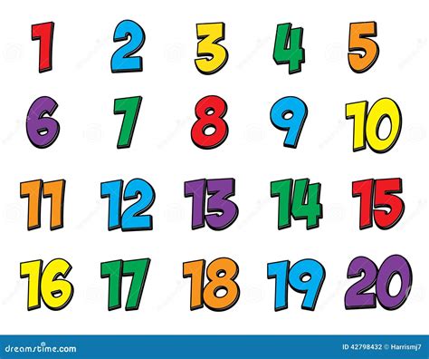 colorful number set   stock illustration image