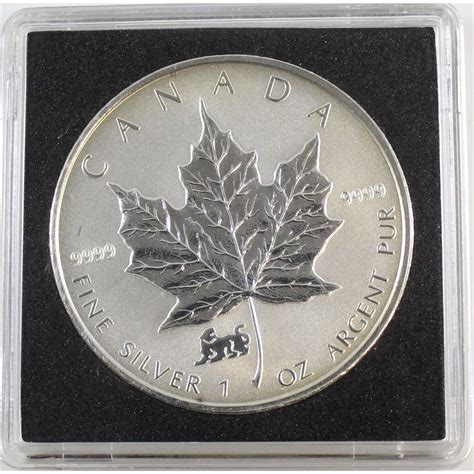 canada tiger privy oz fine silver maple leaf lightly toned lightly scratched tax exempt