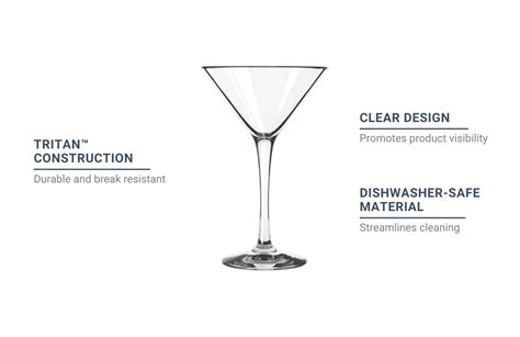 Libbey 92412 8 Oz Infinium Martini Glass Tritan Plastic
