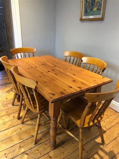 pine dining table   matching pine chairs  hove east sussex
