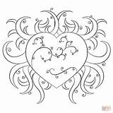 Coloring Pages Fancy Heart Printable Drawing Hearts Color Search Print sketch template