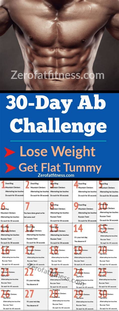 30 Day Ab Workouts Challenge For A Beginner To Lose Weight