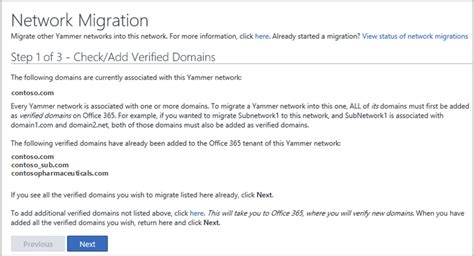 network migration consolidate multiple yammer networks yammer