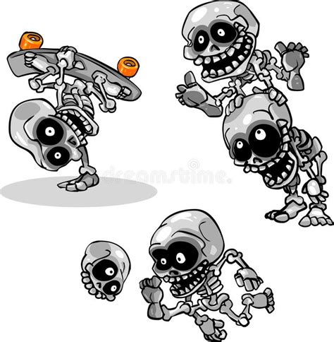 vector cartoon halloween undead skeletons 3d vector