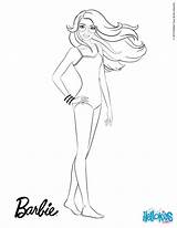 Suit Bathing Barbie Coloring Pages Printable Suits Barbies Swimming Paper Swimsuit Template Doll sketch template