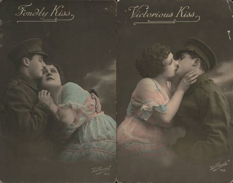 lot   fondly kiss victorious kiss military postcard