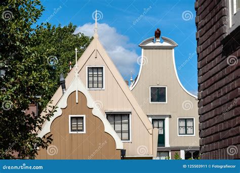 traditional dutch houses  wood built  typical architecture stock image image