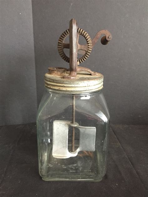 Antique Vintage Glass Jar Butter Churn With Screened Pour Etsy