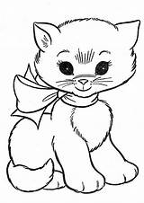 Kitten Tulamama Bow sketch template