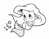 Ariel Chibi Coloring Pages Princess Disney Baby Categories Printable sketch template