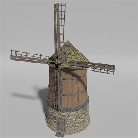 wind windmill medieval  turbosquid