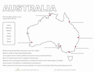 map  australia worksheet educationcom